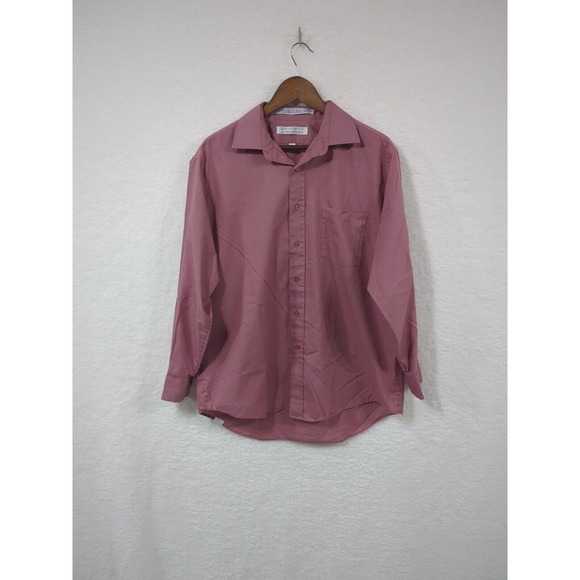 Matte Pink Men's Van Heusen Editions Fittd Shirt 16.5 32-33 Long Sleeve Made USA - Picture 1 of 6